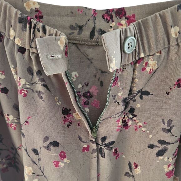 VTG KORET PETITE BROWNISH/GREEN FLORAL MAXI SKIRT SZ 4 - Picture 4 of 8